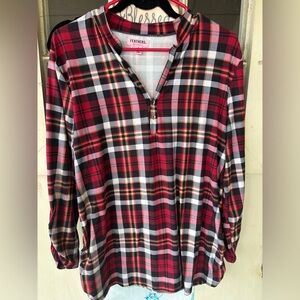 Feathers Maternity Plaid Shirt - Red, Black, White